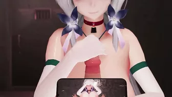 Illustrious Hentai Azur Lane Handjob Sex Smarthphone Video Big Boobs MMD 3D Soft Green Clothes