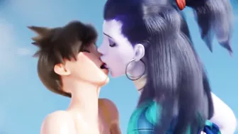 Overwatch 2 porn Tracer and widow on the beach 3D uncensored SFM hentai