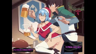 Konosuba Aqua and Satou Kazuma christmas Hentai