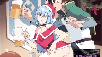 Konosuba Aqua and Satou Kazuma christmas Hentai