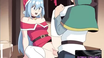 Konosuba Aqua and Satou Kazuma christmas Hentai