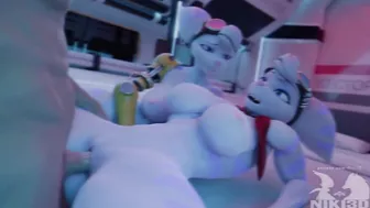 Two Rivets Sucking, Fucking, and Using Their Tits to Milk Cock (Ratchet and Clank)