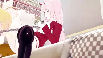 3D Hentai: Zero Two pissing femdom