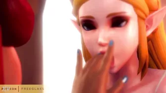 Lesbian Princess Zelda Serves Lady Urbosa 3D Hentai