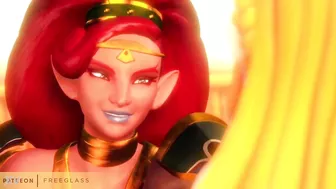 Lesbian Princess Zelda Serves Lady Urbosa 3D Hentai