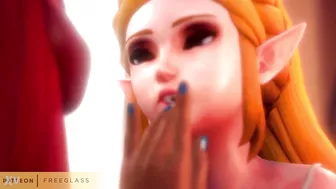 Lesbian Princess Zelda Serves Lady Urbosa 3D Hentai