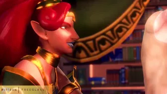 Lesbian Princess Zelda Serves Lady Urbosa 3D Hentai