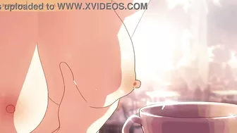 Squirting Milk, Lactating into a coffee cup Hentai Animation