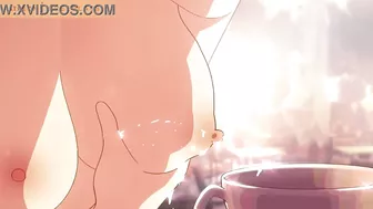 Squirting Milk, Lactating into a coffee cup Hentai Animation