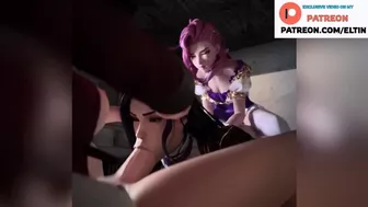 FUTANARI GIRLS FROM LEAGUE OF LEGENDS AMAZING GROUP FUCKING | BEST FUTA ANIMATED HENTAI 4K 60FPS