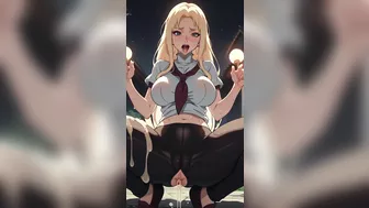 Ghiblish anime girls compilation, yoga pants, creampie, bukkake, blush, anime, big boobs