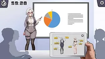 Silver haired lady hentai using a vibrator in a public lecture new hentai gameplay