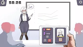 Silver haired lady hentai using a vibrator in a public lecture new hentai gameplay