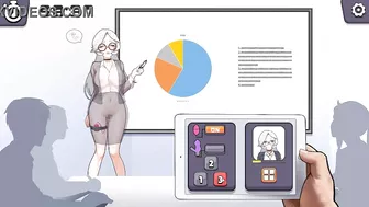 Silver haired lady hentai using a vibrator in a public lecture new hentai gameplay