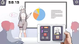 Silver haired lady hentai using a vibrator in a public lecture new hentai gameplay