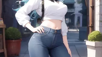 Anime girls wearing tight jeans compilation タイトなジーンズを履いたアニメの女の子の編集