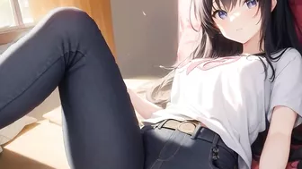 Anime girls wearing tight jeans compilation タイトなジーンズを履いたアニメの女の子の編集