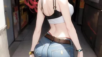 Anime girls wearing tight jeans compilation タイトなジーンズを履いたアニメの女の子の編集