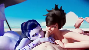 Widowmaker and traces beach side fucking