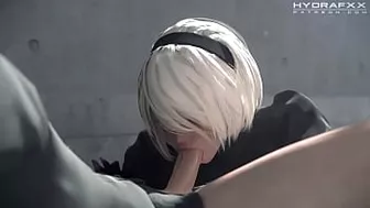 Nier Automata 2B Giving A Blowjob Rule 34