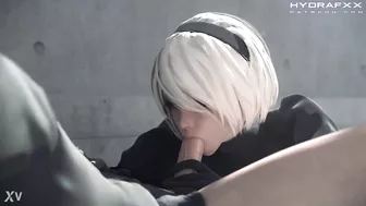 Nier Automata 2B Giving A Blowjob Rule 34