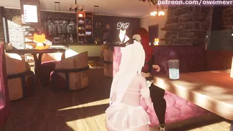 Clumsy Waitress Serves Horny Futanari with her Body then gets Stuck and Fucked - VRChat ERP Preview