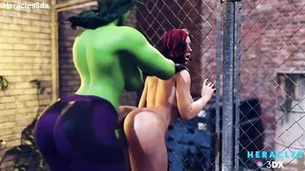 She-Hulk pounding Black Widow