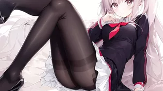 Cute anime girls wearing pantyhose tights compilation