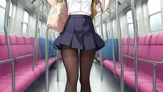 Cute anime girls wearing pantyhose tights compilation