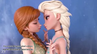 Frozen Ana and Elsa cosplay | Uncensored Hentai AI generated