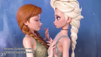 Frozen Ana and Elsa cosplay | Uncensored Hentai AI generated