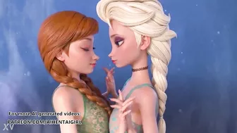 Frozen Ana and Elsa cosplay | Uncensored Hentai AI generated