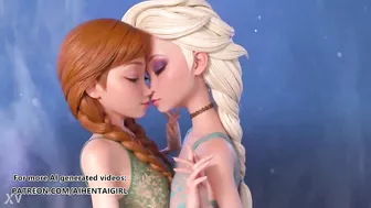 Frozen Ana and Elsa cosplay | Uncensored Hentai AI generated