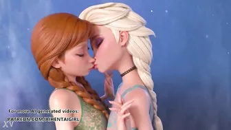 Frozen Ana and Elsa cosplay | Uncensored Hentai AI generated