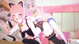 Cute Futa Cat Girls Hard Anal Fucked And Getting Creampie | Futa Furry Hentai Animation 4k