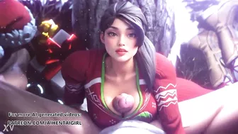 Fortnite Ramirez cosplay Merry Christmas | Uncensored Hentai AI generated