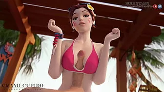 Dva Uses Her Magic Boobs on The Beach