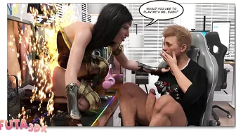 Futa3dX - Wonder Woman Gets Fucked Hard By Big Dicked Futa Babe