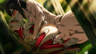 Attack on Titan Anne female Titan and Eren attack Titan in forest got hardcore rough sex Hentai 18+