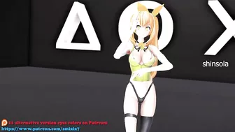 Souzetsu Gekkou, Mirai Akari, Virtual Youtuber - Hentai MDD Music dance video, 3d undressing, dark green eyes, color edi