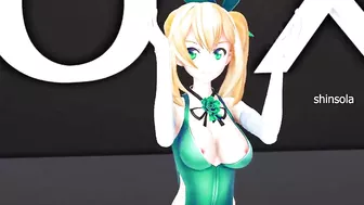 Souzetsu Gekkou, Mirai Akari, Virtual Youtuber - Hentai MDD Music dance video, 3d undressing, dark green eyes, color edi