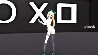 Souzetsu Gekkou, Mirai Akari, Virtual Youtuber - Hentai MDD Music dance video, 3d undressing, dark green eyes, color edi