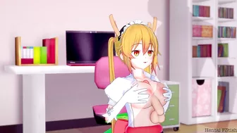 Miss Kobayashi's Dragon Maid Hentai Tohru Swallows A Load