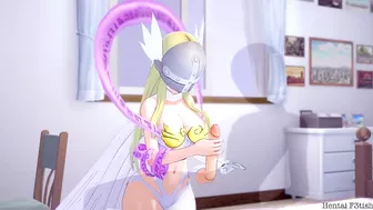 Angewomon Blows and Swallows A Massive Load. Digimon Hentai