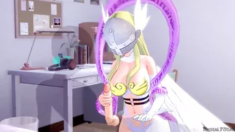 Angewomon Blows and Swallows A Massive Load. Digimon Hentai