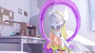 Angewomon Blows and Swallows A Massive Load. Digimon Hentai