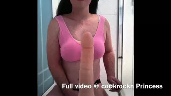 Massive dildo deepthroat