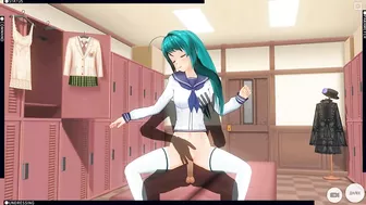 3D HENTAI High schoolgirl fucks in the locker room after school