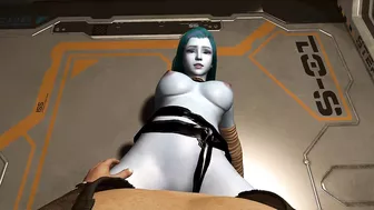 (VAM 3D) Blue alien queen pays tribute