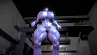 Widowmaker Works Out (Muscle Growth Animation)